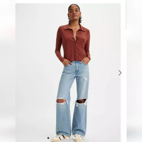 Levis Baggy Bootcut Denim Jeans Size 27 - Picture 11 of 11